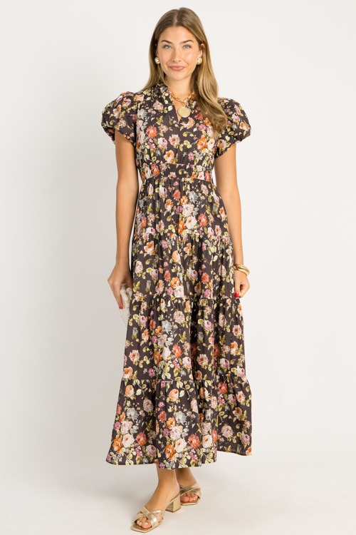 Candace Floral Maxi, Chocolate