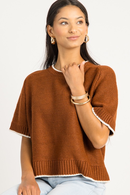 On the Edge Sweater, Cognac