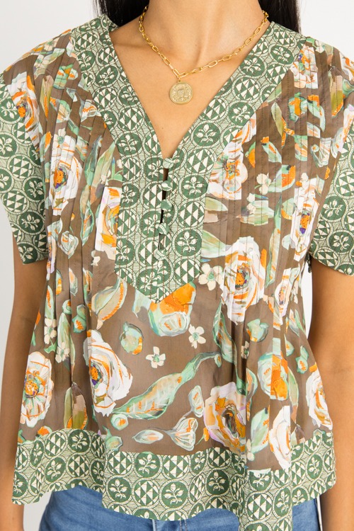 Painted Floral Border Top, Brow - 0724-127h.jpg