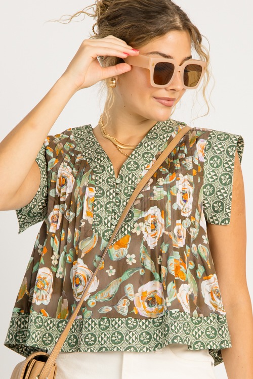 Painted Floral Border Top, Brow - 0724-129.jpg