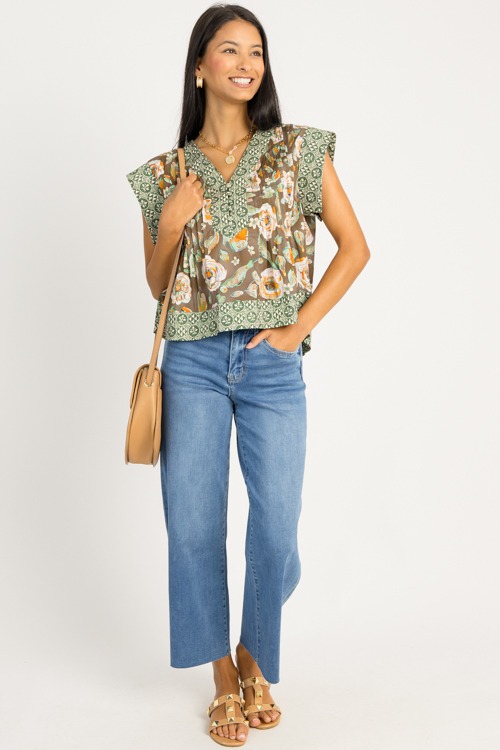 Painted Floral Border Top, Brow - 0724-131.jpg