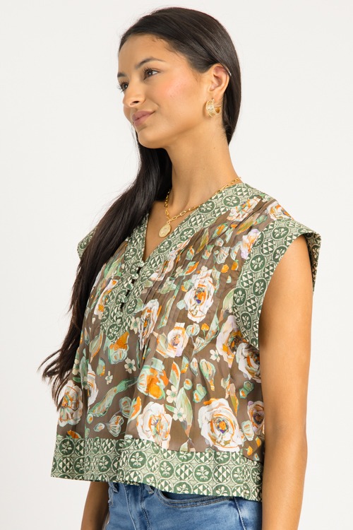 Painted Floral Border Top, Brow - 0724-136.jpg