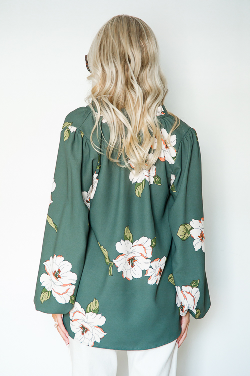 Foster Floral Top, Green