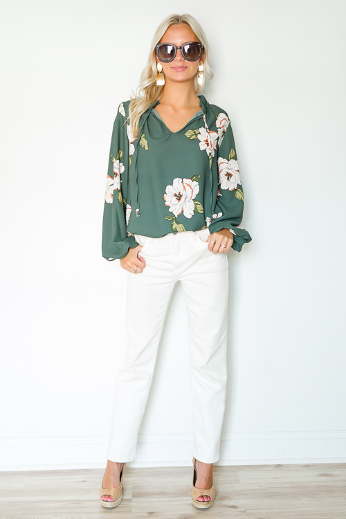 Foster Floral Top, Green