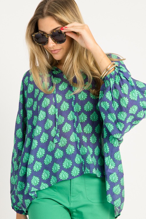Rana Printed Blouse, Navy Mix - 0724-3.jpg