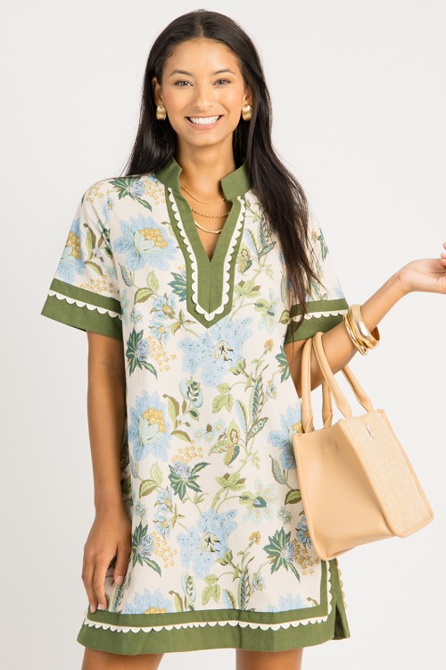 Floral Scallop Border Dress,Ecr - 0724-34h.jpg