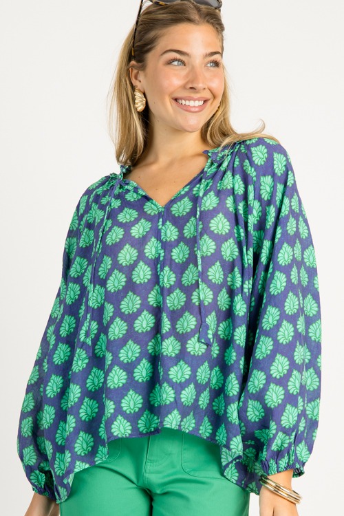 Rana Printed Blouse, Navy Mix - 0724-4.jpg
