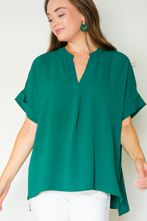 Quincy Blouse, Teal Green