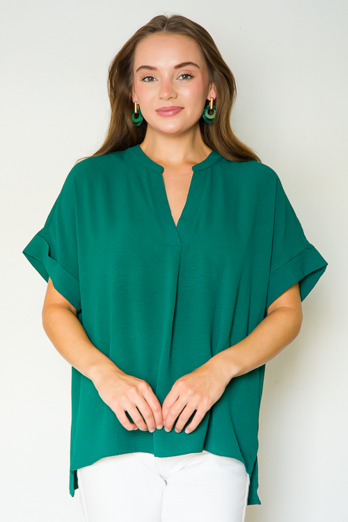 Quincy Blouse, Teal Green
