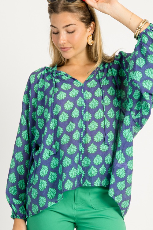 Rana Printed Blouse, Navy Mix - 0724-5.jpg