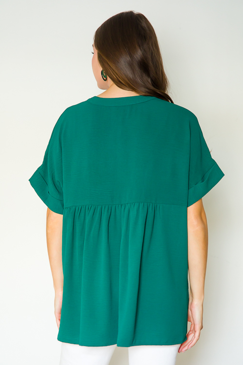 Quincy Blouse, Teal Green