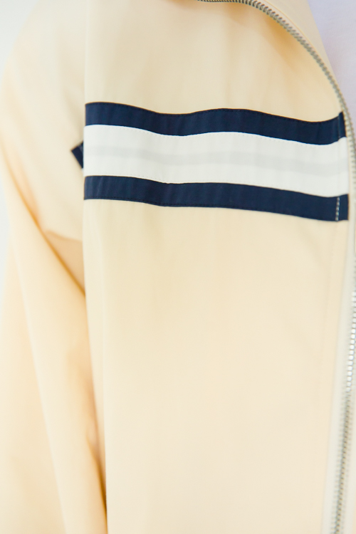 Stripe Detail Zip Jacket, Ivory