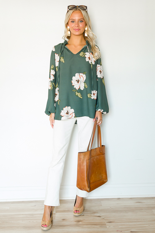 Foster Floral Top, Green