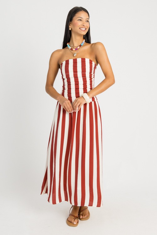 Striped Strapless Midi, Red - 0725-12.jpg