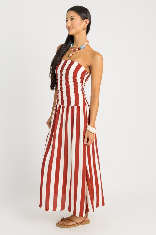 Striped Strapless Midi, Red - 0725-13.jpg