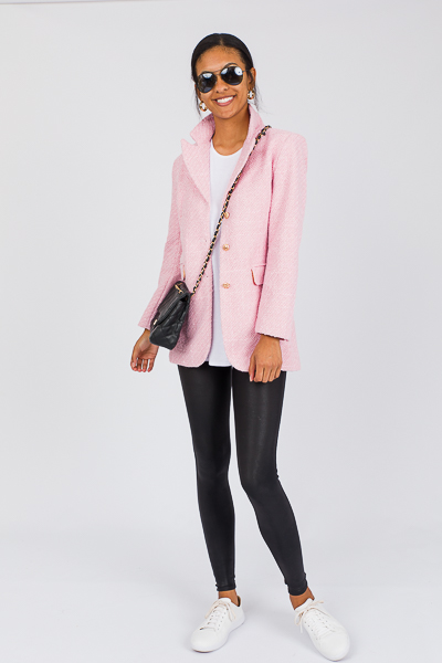 Zara pink sale tweed blazer