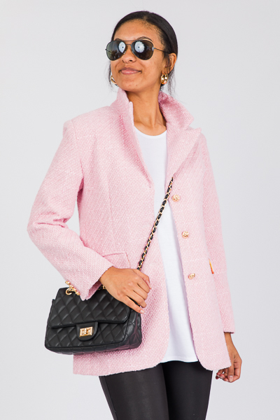 Baby Pink Tweed Blazer