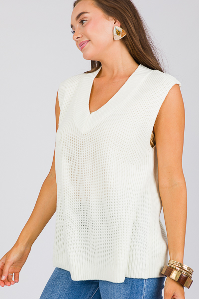 Gretchen Sweater Vest, Cream