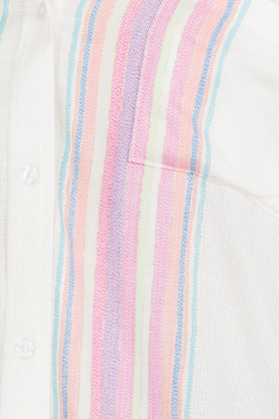 Lurex Stripe Shirt, White Pink