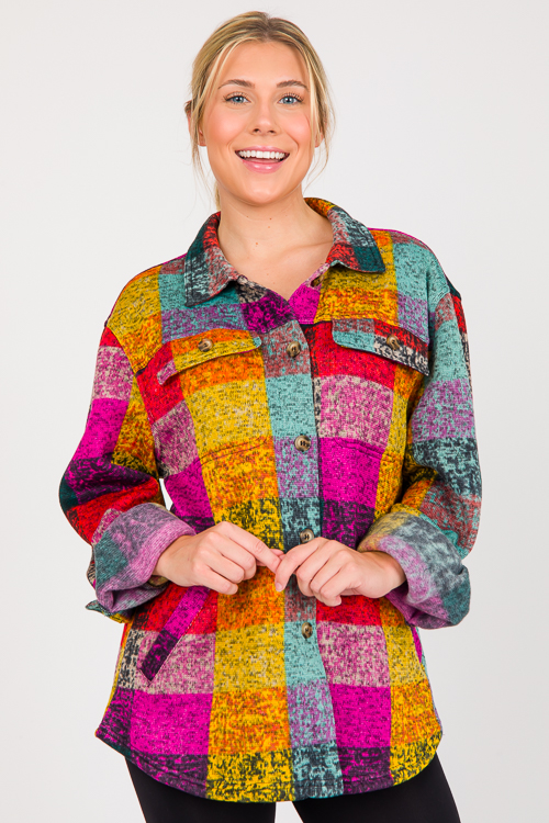 Multi Checks Shirt Jacket