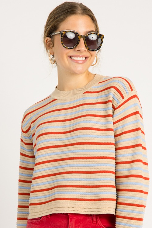 Mixed Stripe Sweater, Taupe/Red - 0728-10h.jpg