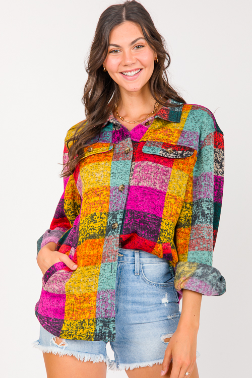 Multi Checks Shirt Jacket