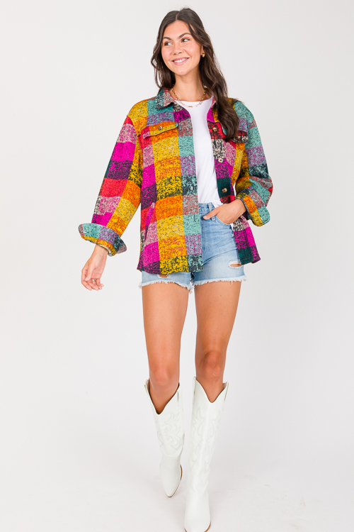 Multi Checks Shirt Jacket
