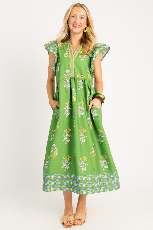 Collins Floral Midi, Green