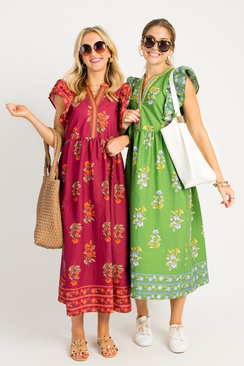 Collins Floral Midi, Garnet