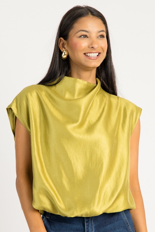 Shine On Blouse, Chartreuse