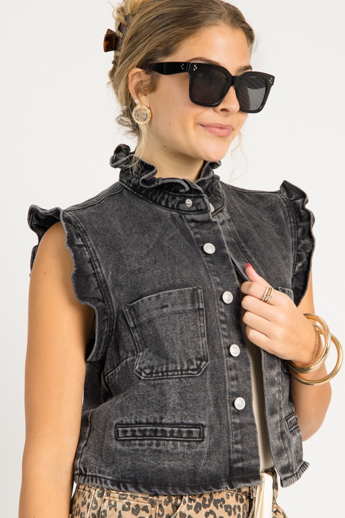 Ruffle Trim Denim Vest, Grey - 0728-89.jpg