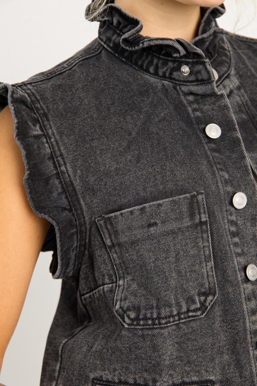 Ruffle Trim Denim Vest, Grey - 0728-93.jpg
