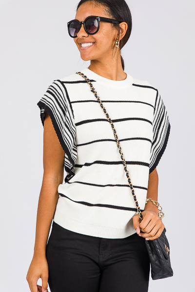 Crosby Stripe Swtr, Ivry/Blk