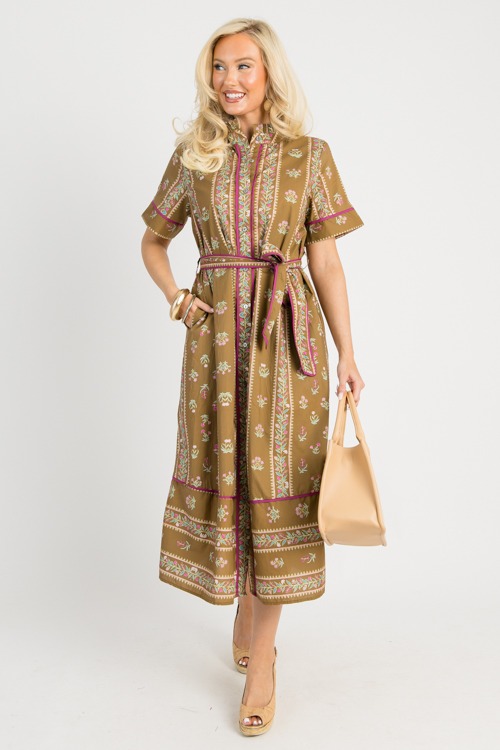 Floral Lanes Midi, Brown