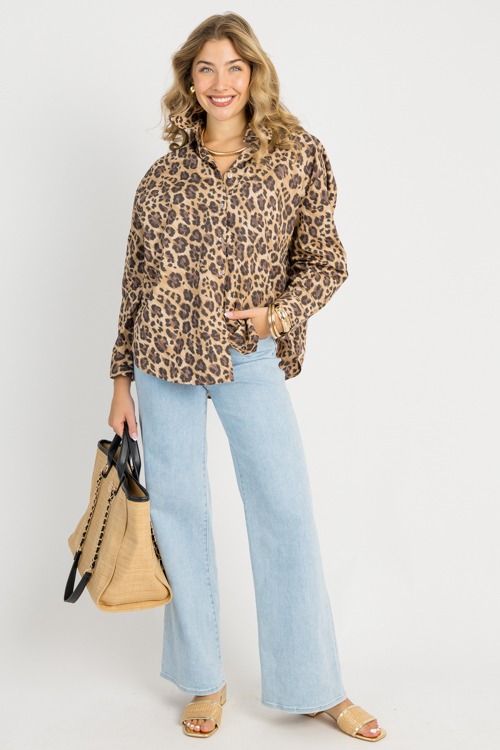 Oversized Leopard Button Down