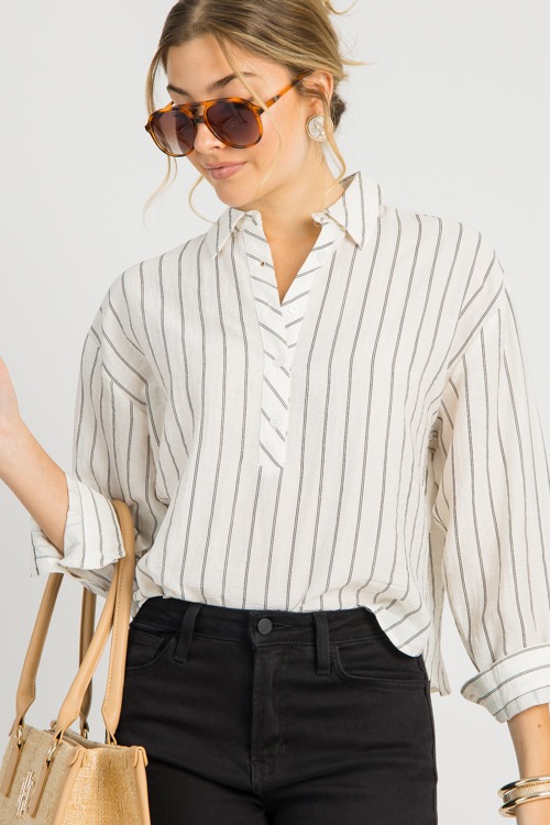 Striped Half Button Shirt, Ivor - 0730-106p.jpg