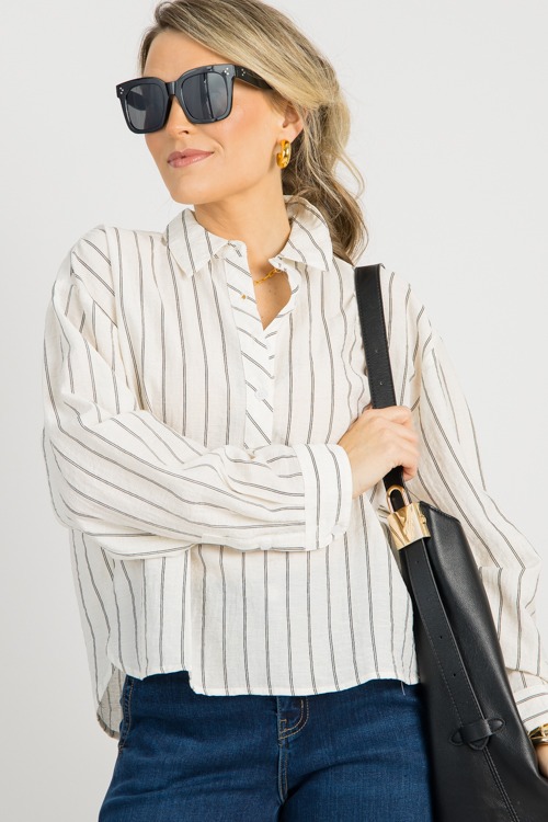 Striped Half Button Shirt, Ivor - 0730-109.jpg