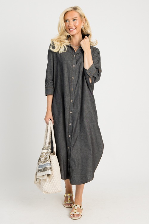 Chambray Shirt Dress Midi, Blac - 0730-7.jpg