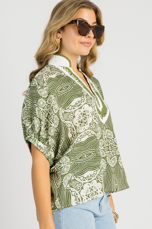 Celine Printed Blouse, Olive - 0730-93.jpg
