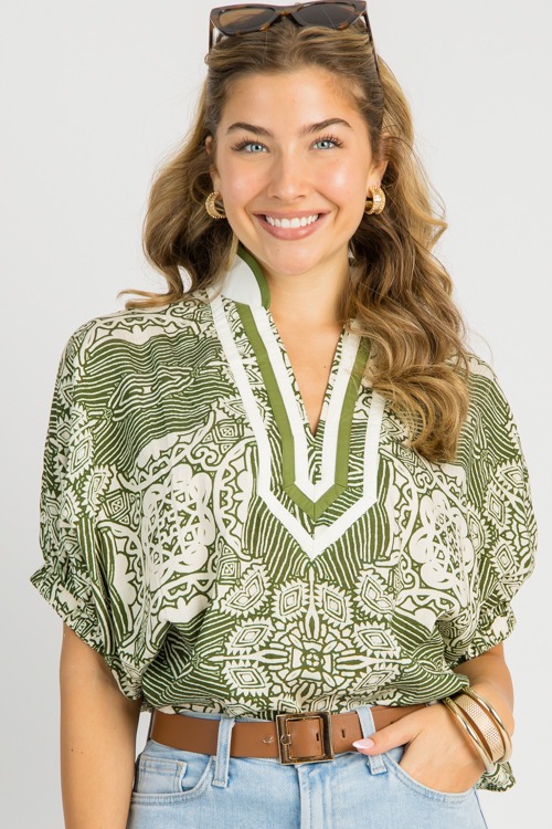 Celine Printed Blouse, Olive - 0730-95.jpg