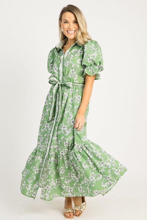 Double Floral Maxi, Olive Multi