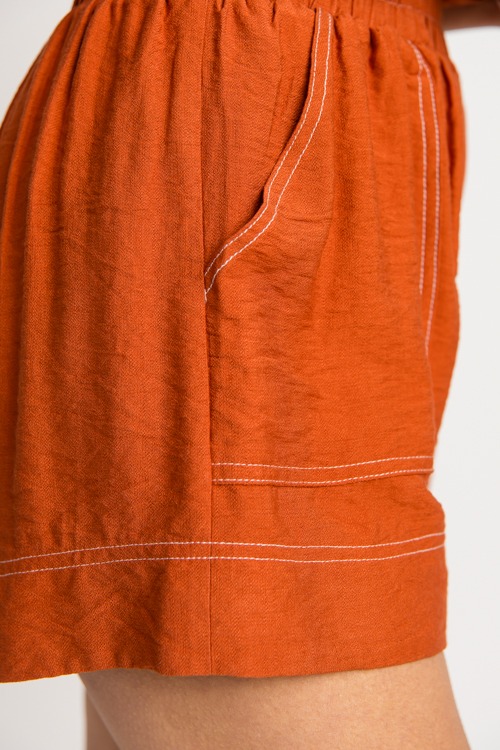 Contrast Stitch Shorts Set, Terracotta - 0731-137.jpg