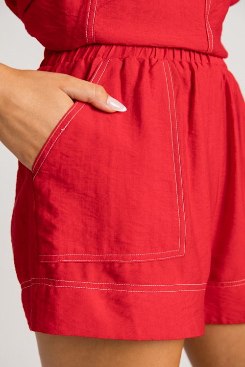Contrast Stitch Shorts Set, Red - 0731-144.jpg