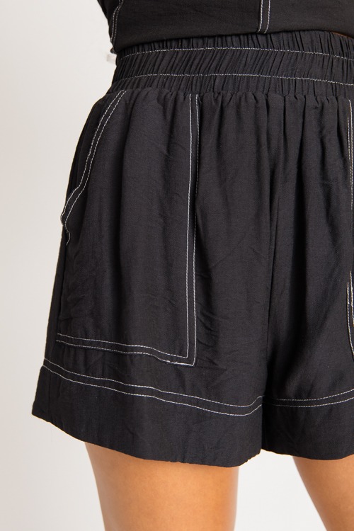 Contrast Stitch Shorts Set, Black - 0731-155.jpg
