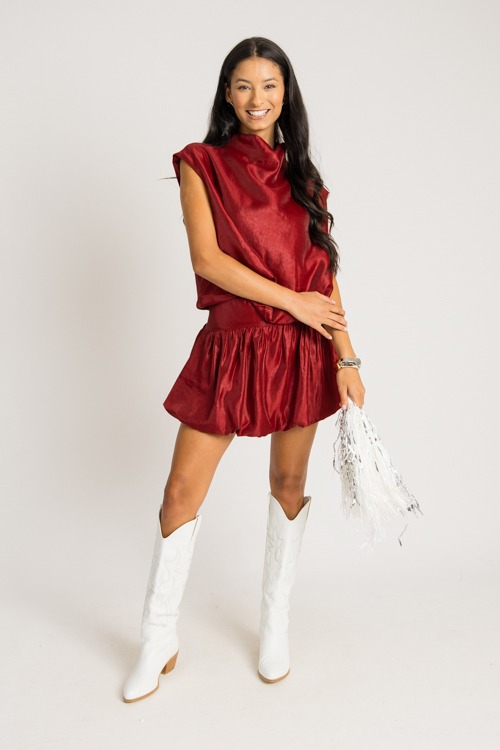 Shine On Blouse, Burgundy