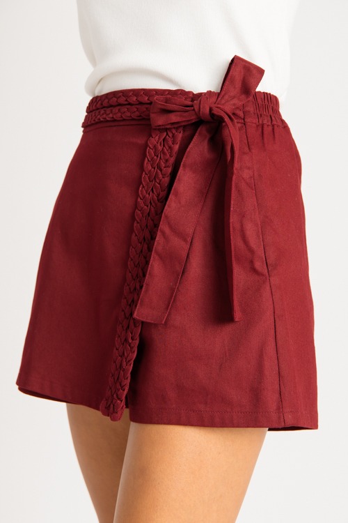 Braided Trim Wrap Skort, Wine - 0731-211.jpg