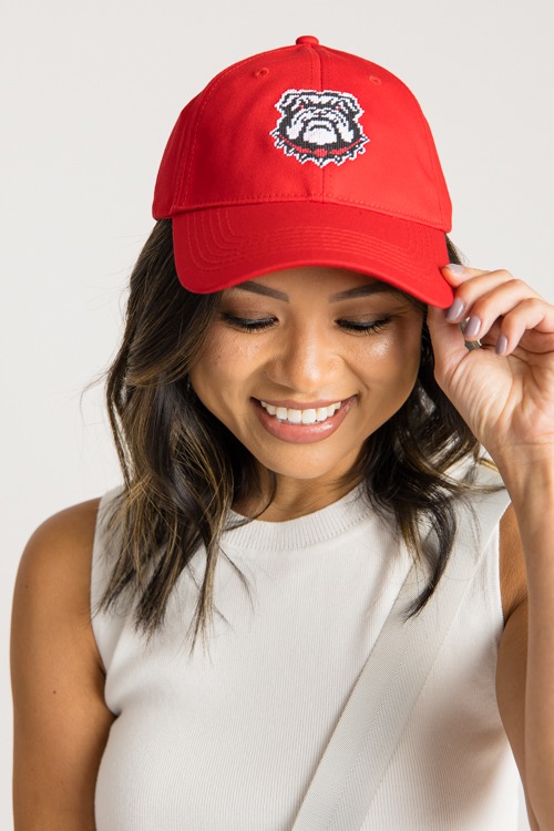 Needlepoint Bulldog Hat, Red - 0731-23.jpg