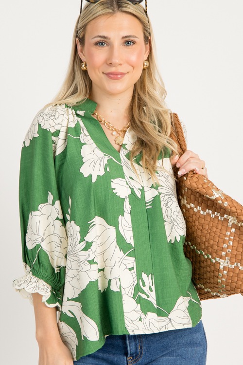 Floral Scallop Sleeve Top, Gree - 0731-32.jpg