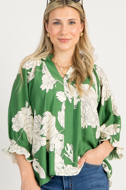 Floral Scallop Sleeve Top, Gree - 0731-33.jpg