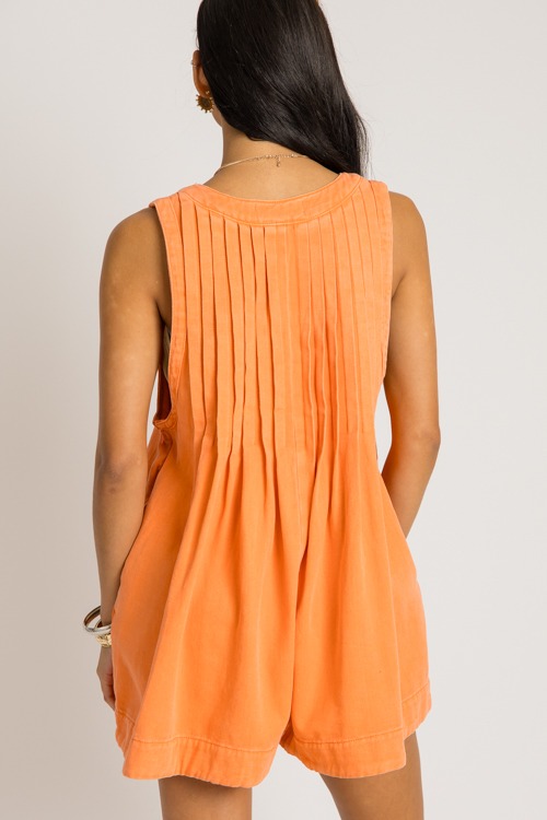Pintuck Denim Romper, Orange - 0731-356.jpg